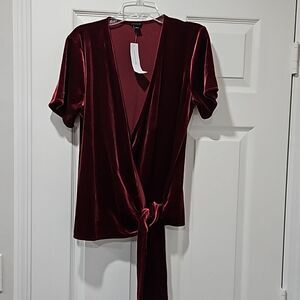 Ann Taylor Crossfront Tie Shirt